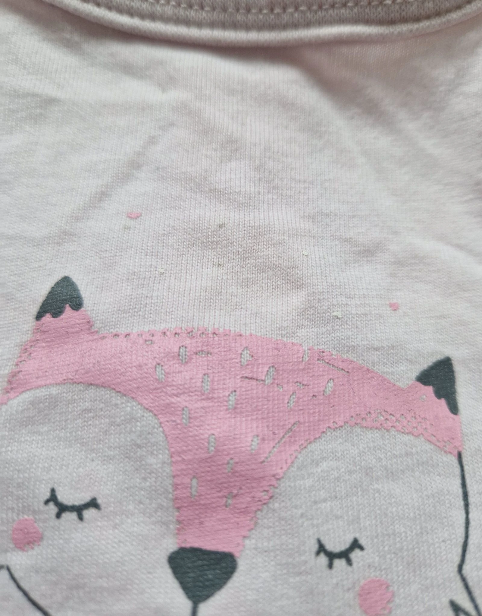 🦊 Pijama de verano para bebé niña TEX – motivo zorro – rosa – talla 3 meses – estado correcto (manchado) – photo 3